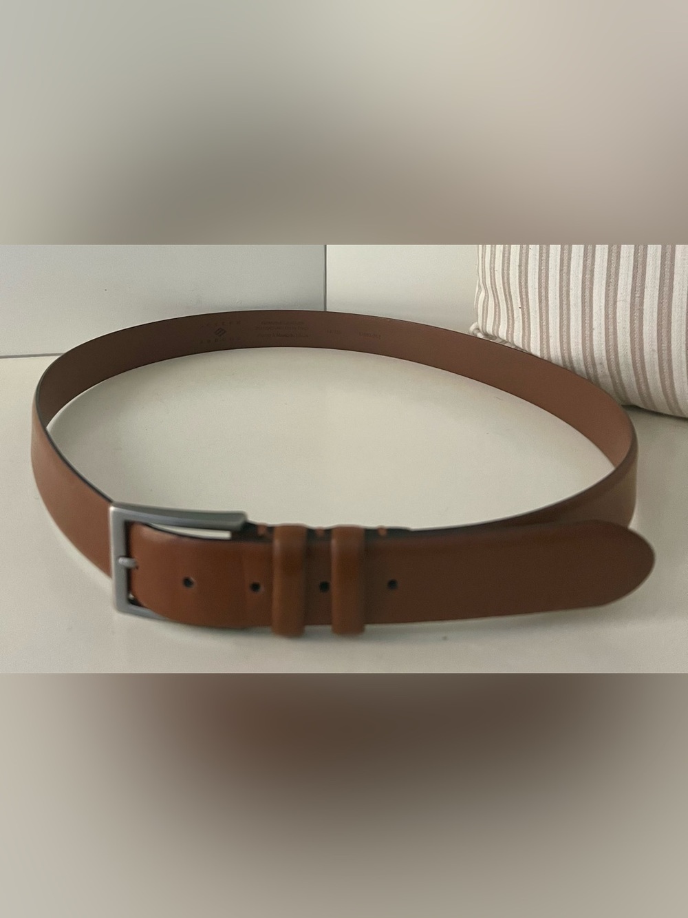 Joseph Abboud Genuine Leather Belt 46/120 - Handcrafted in Italy - Brown